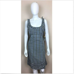 Converse One Dress Size 14 Blue Plaid Ruffle Shift
